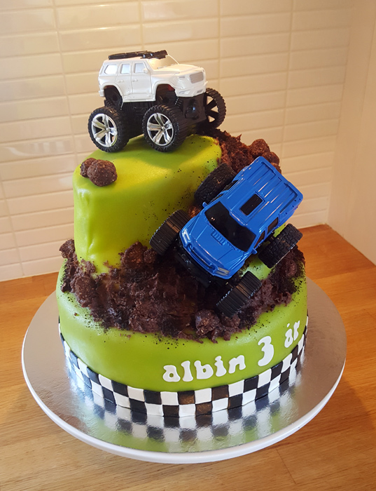 Monster truck cake - monster truck-tårta